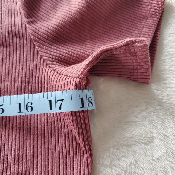 Woolx Harlowe Ribbed Dress Wool Blend Powdered Rose Small - Picture 5 of 9